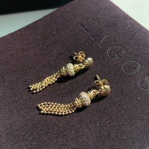 LAGOS Diamond Tassel 18k Hold Drop Earrings